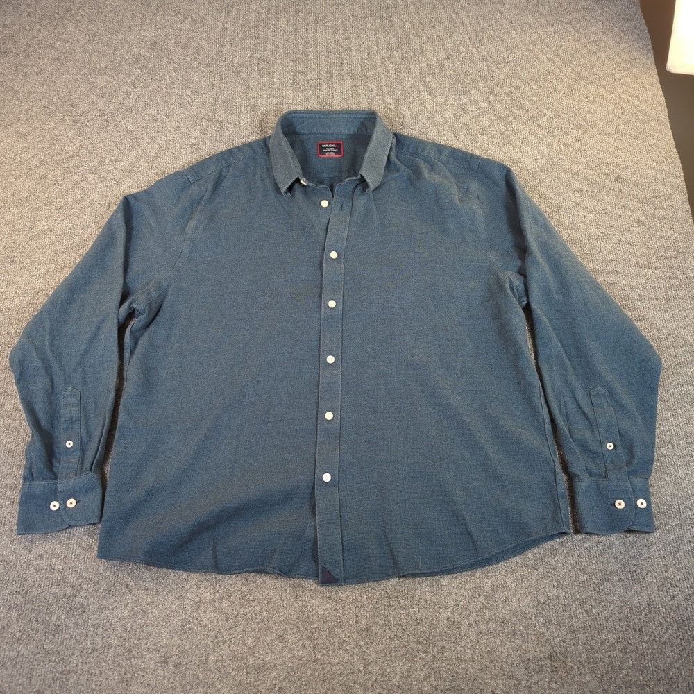 UNTUCKit Mens XL Blue Wrinkle Free Relaxed Fit Long Sleeve Button Down #2578